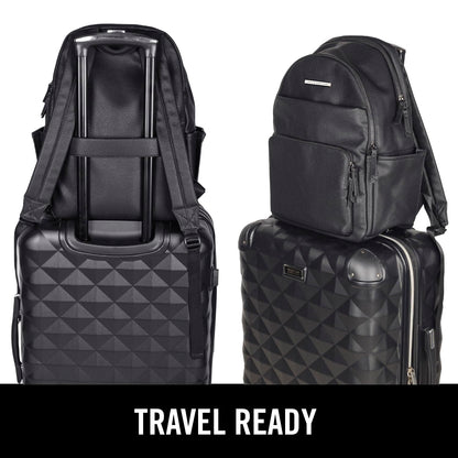 Kenneth Cole Reaction Marley Double Compartment Vegan Leather Womens 15" Laptop Fashion Backpack