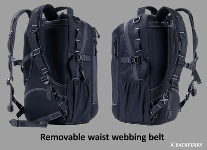 BACKFERRY Urban Tactical Backpack Laser-Cut MOLLE Daypack Commuter Bag for EDC,Travel,Work,Hiking for Men Women