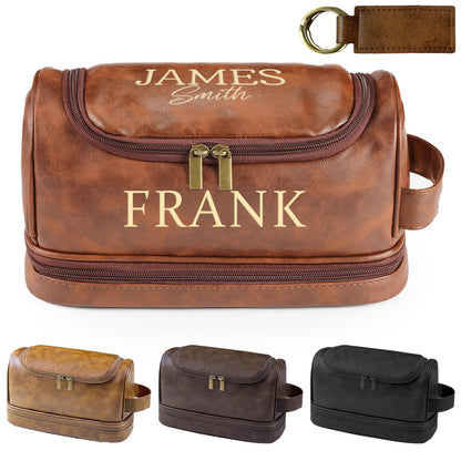 Gifts for Men, Personalized Toiletry Travel Bag ,Shaving Bag for Toiletries Accessories Handcrafted Travel Kit Gift with Custom Pattern and Text, Unique Men Birthday Gifts Ideas, Boyfriend, Dad