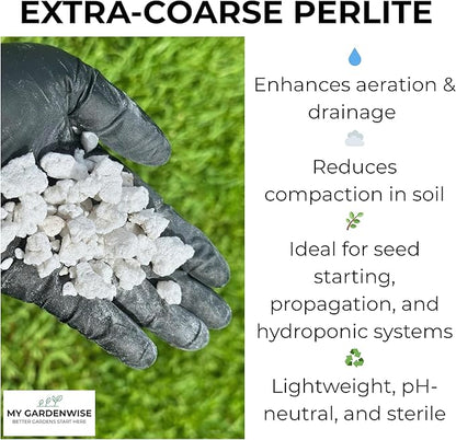 GARDENWISE Perlite for Plants, Extra Coarse Grade 4 Horticultural Perlite, Organic Perlite for Gardening Indoor & Outdoor, Made in USA (1 Quart)