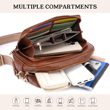 HAYRVANE Crossbody Bags for Women, Vegan Leather Crossbody Purses Shoulder Handbags with Built-in Wallet