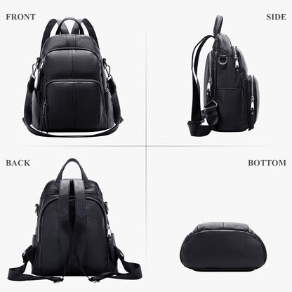 ALTOSY Soft Leather Backpack Purse For Women -theft Backpacks Versatile Shoulder Bag（S81 Black）