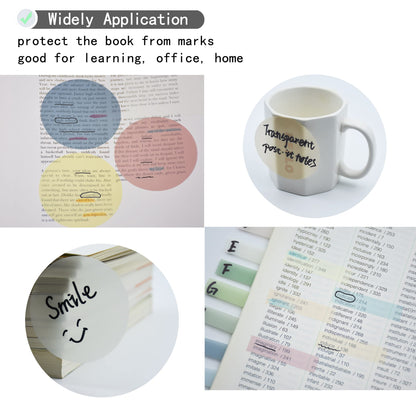 YOUDEFUL 800Pcs Transparent Sticky Notes, 2.76"x2.76" Clear Round Sticky Notes, Waterproof Translucent Sticky Note Pads for Books Annotation, Clear Post it Notes for Bible Study, School, Office