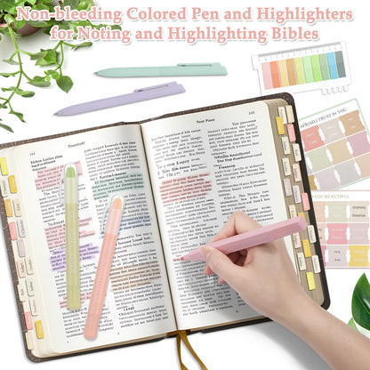 LifeisLuck Bible Journaling Kit, Bible Study Supplies Journaling Kit with Highlighters Marker Pens No Bleed Strip Index Tabs Bible Accessories Set for Women Students Beginner, Christian Gifts