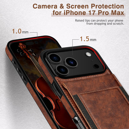 LOHASIC for iPhone 17 Pro Max Wallet Case with Card Holder, Women Men PU Leather RFID Blocking Credit Card Slots Kickstand Protective Cover Flip Phone Case for iPhone 17 ProMax 6.9" 2025 - Brown