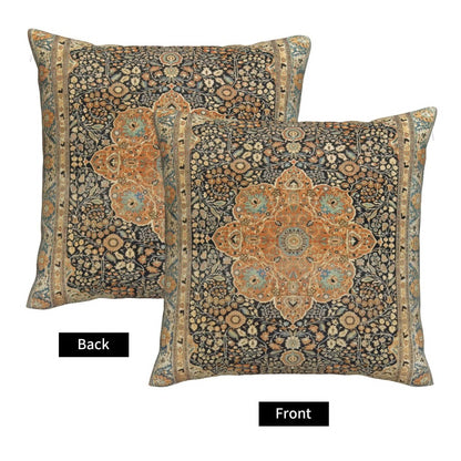 17th Century Turkish Carpet Print Throw Pillow Covers Modern Pillow Cushion Cases, Decorative Square Pillowcases for Sofa Couch Bedroom Living Room Car 20"X20"