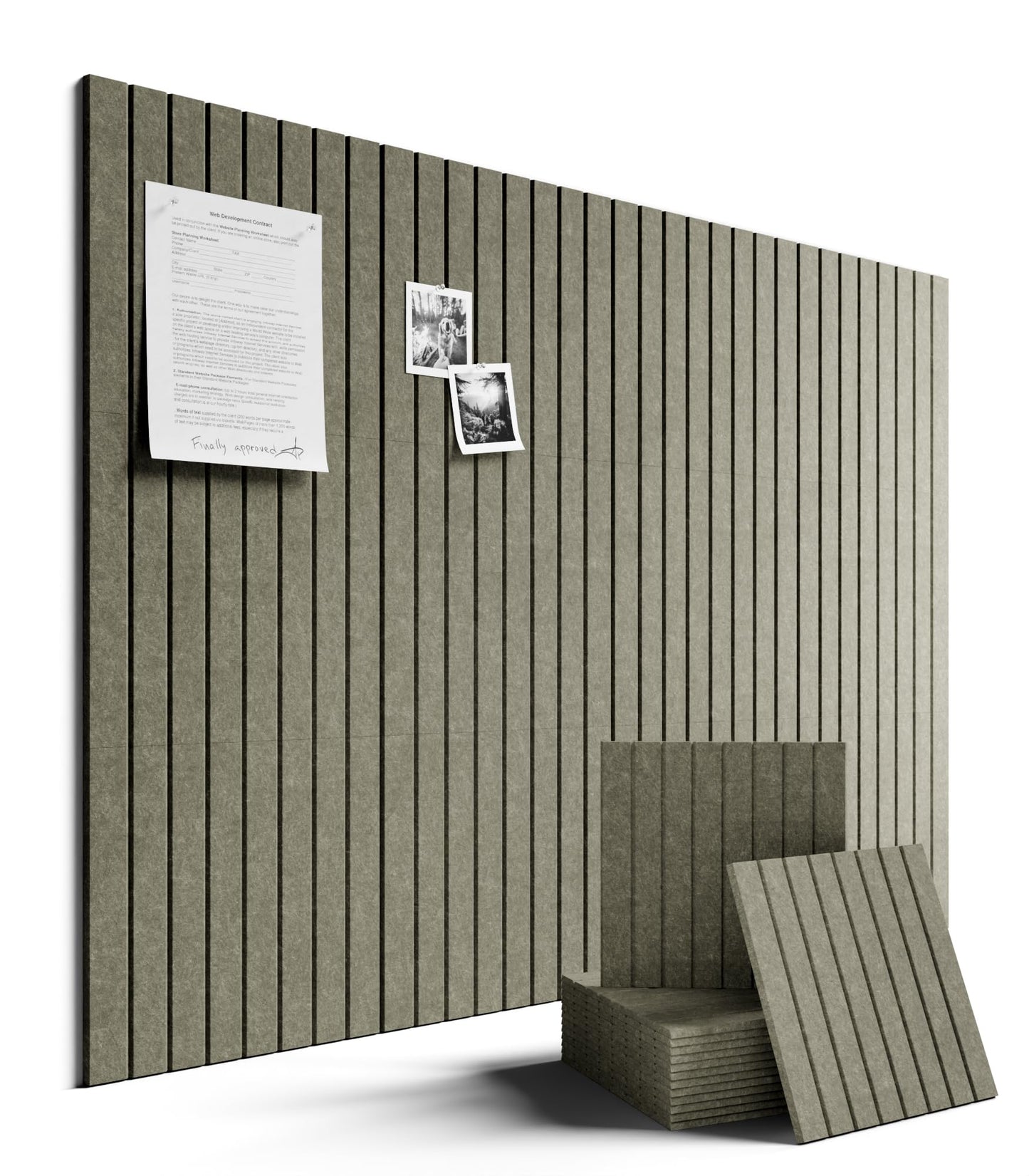 Large Felt Bulletin Board 48" x 36" Cork Board Alternative-12 Pack with 70 Safe Removable Adhesive Tabs, Cork Boards for Walls Cork Board for Home Office Classroom Pin Board-Earth Brown