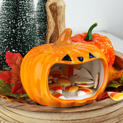 EYNDYN Halloween Pumpkin Candy Bowl Cute Candy Bowl Holiday Tired Tray Decor for Trick or Treat Party Decoration Supplies Gift Halloween Fall Thanksgiving Home Decor