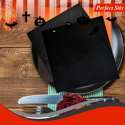 Perfect Stix Halloween Cocktail Napkins, Black and Orange, 200 Count Pack