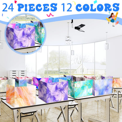 SATINIOR 24 Pcs Privacy Folders for Students, Desk Dividers for Classroom Testing, Student Privacy Boards Classroom Must Have, School Teacher Supplies(Marble Style,Vibrant Color)