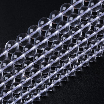 36PCS 10MM Clear White Crystal Quartz Stone Beads Natural Gemstone Bead Crystal Healing Energy Jewelry Making DIY 15 inches