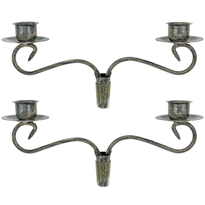 Wine Bottle Candle Holder Candelabra – 2 Candle Topper Set of 2 – Rustic Wine Bottle Decor for Table Centerpieces