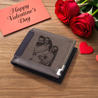 Bijouweled Personalized Mens Wallets - Custom Photo Wallets for Men - Fathers Day, Christmas, Birthday Gifts for Him
