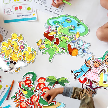 WovWeave 4 Set Felt Story Board Sets for Toddler Educational Storytelling Felt Book Board Stories for Preschool Learning Classroom Activity(Animals)