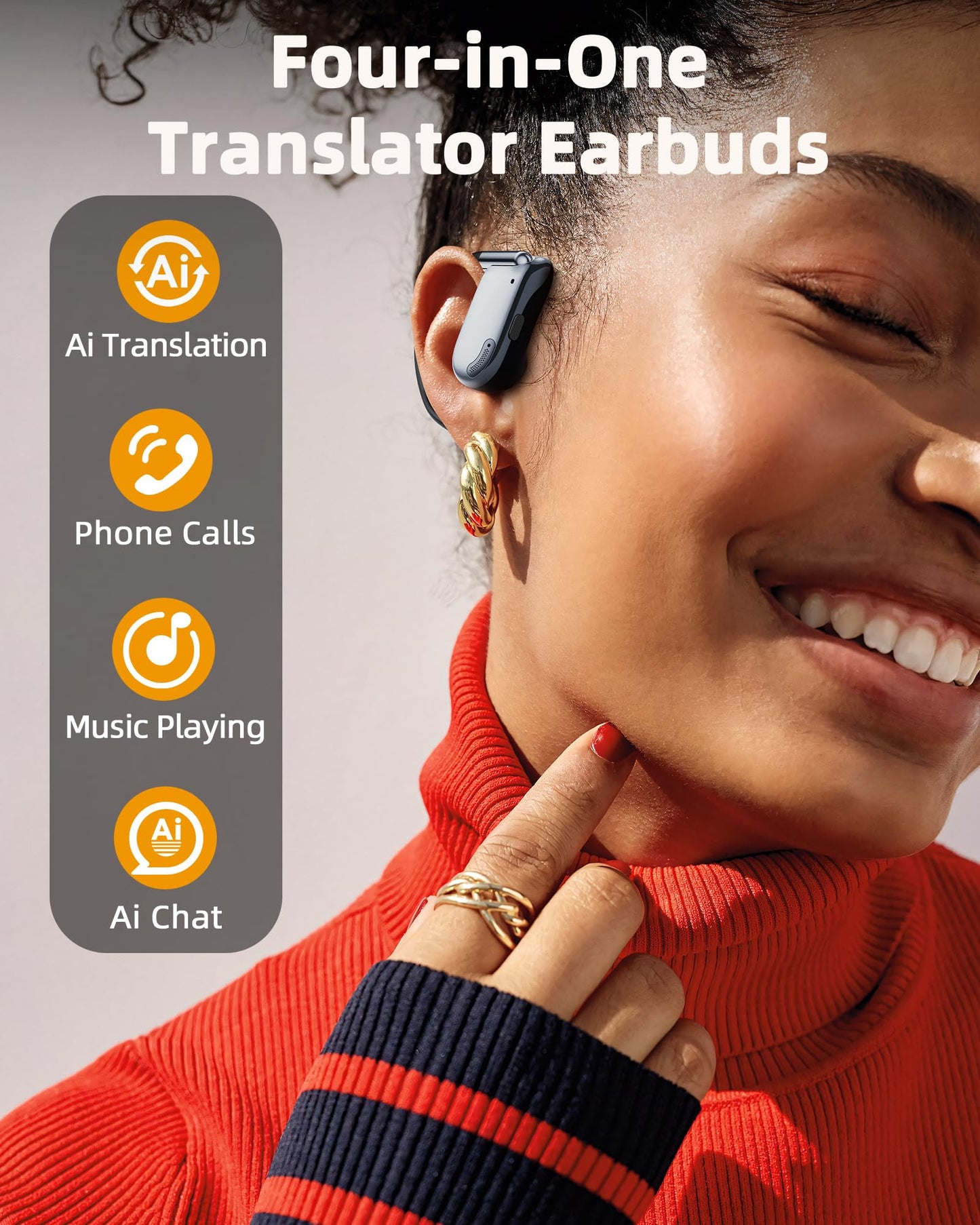 AI Translation Earbuds Real Time 164 Languages Translator Ear Buds 90H Playtime Wireless Translating Earbuds with LED Display AI Headphones Audifonos Traductores for Travel Business Learning Graphite