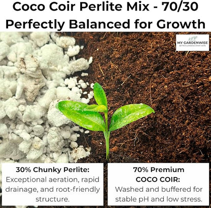 GARDENWISE Coco Perlite - Coco Coir Perlite Mix - 70/30 Growing Media - Hydroponic, Indoor & Outdoor, Grow Bags & House Plants (30 quarts - 1 cu ft)