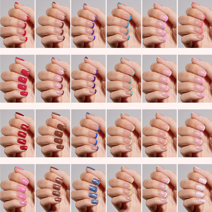 Beetles Press on Nails Kit 720Pcs 24 Colors, Press on Nails Short Almond Glossy Matte Glitter With Nail Glue & Nail Tabs Stickers, Natural Fit Lightweight Fake Nails Kit Art For Women Girls