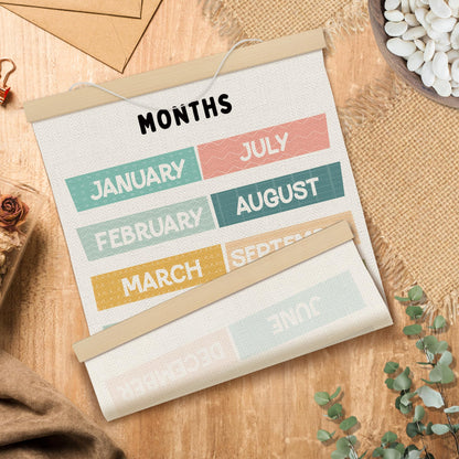 MOTERMATE Months of the Year Days of the Week Poster Hanger Frame, Nursery Wall Hanging Decor Art Framed for Kids Room Bedroom Playroom Classroom, Kids Nursery Wall Poster Prints, 12x16 Inch Set of 2