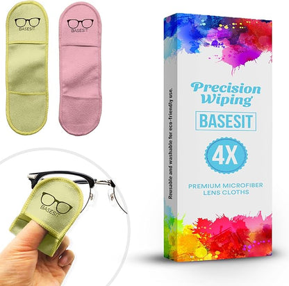Eyeglass Cleaning Cloth, 4 Pack, Eyeglass Cleaning Wipes, Lens Wipes