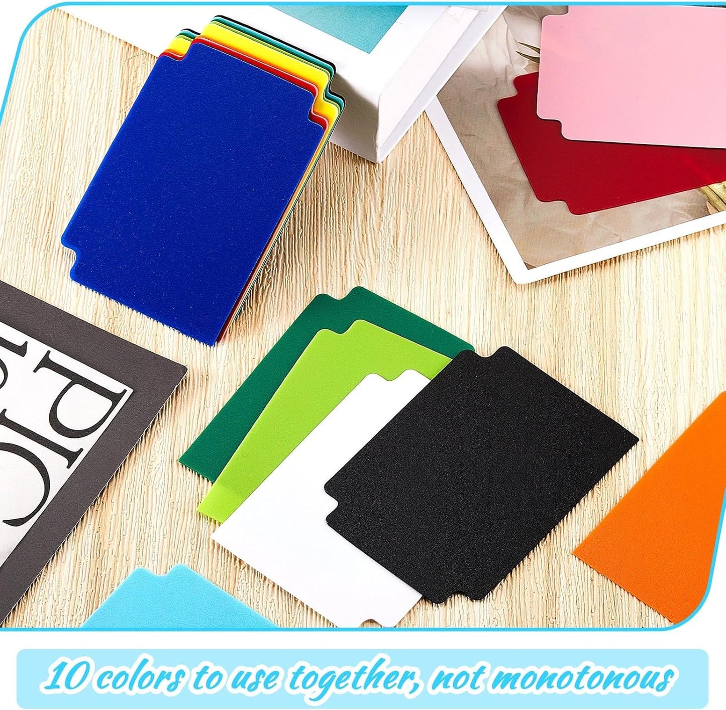 Trading Card Dividers Multicolor Card Page Dividers Frosted Plastic Separator with Tabs for Games Sports, 2.7 x 3.8 Inches(50 Pieces)