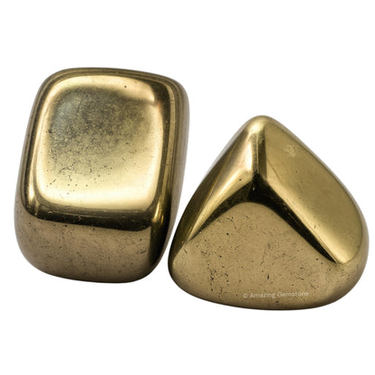 Amazing Gemstone Pyrite Crystals and Healing Stones Tumbled - 1 oz Pyrite Stone Gem Stones, Natural Healing Stones for Energy Balance, Stress Relief - Premium Polished Gems Rocks for Meditation