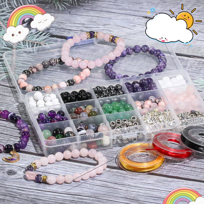 6mm Natural Gemstone Round Purple Stripe Agate Loose Beads for Jewelry Making Bracelets Necklace Earrings Art Craft (60-62pcs/strand)