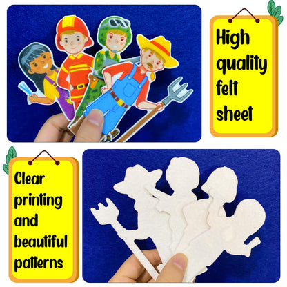 PENGFULL Felt Career Image Dress-Up Learning Pieces,50 Felt Flannel Board Pieces,Career Community Helpers Learning for Toddlers,for Kindergarten,Preschool,Toddlers