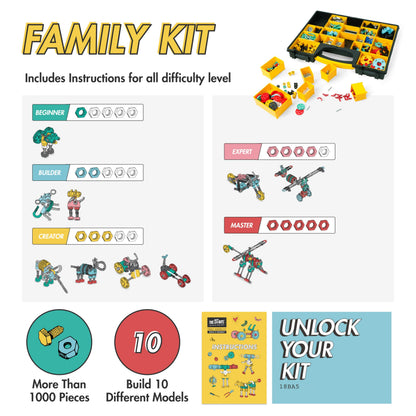 The Off Bits Educational STEM Toys for 6+: Robot Toy Building Sets, 3-in-1 Engineering Kit for Boys and Girls, Build Your Own STEM Building Toys with Endless Possibilities (Family Kit)