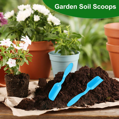 M METERXITY 10-Pack Mini Gardening Shovel Spoons, Plastic Garden Soil Scoops for Cultivation Digging Transplanting/Flower Planting/Plant Succulent, Colorful Small Gardening Tools [Blue]