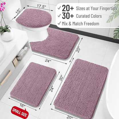 OLANLY Large Bathroom Rugs 47x32, Extra Soft Absorbent Chenille Bath Rugs, Rubber Backing Quick Dry, Machine Washable Bath Mats for Bathroom Floor, Tub and Shower, Home Decor Accessories, Deep Plum