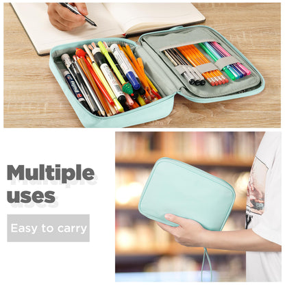 Zannaki Big Capacity Storage Pouch Marker Pen Pencil Case Simple Stationery Bag Box Art Tool & Sketch Storage Boxes for Bullet Journal Middle High School Office College Student Girl Women Adult Teen