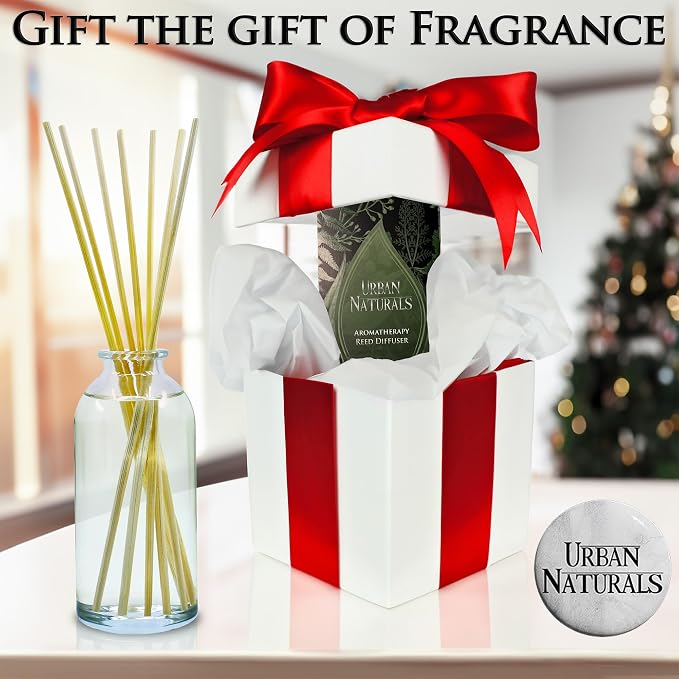 Urban Naturals Spring Clean Reed Diffuser Oil Set | Fresh, Crisp Fragrance of Lemon, Leafy Greens & Lavender | Essential Oil Room Scent Infuser with Reed Sticks | Made in the USA
