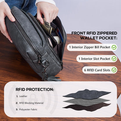 POIUGOYA Crossbody Purses for Women Trendy,Vegan Leather Medium Crossbody Bag,Women's Crossbody Travel Purse Built in Wallet