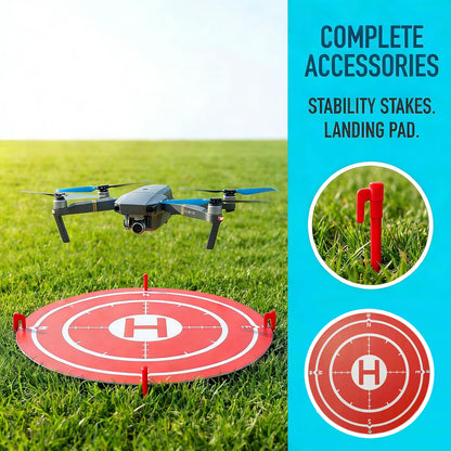 Drone Obstacle Course Kit with Drone Landing Pad, 3-Different Hoop Sizes for FPV RC Racing Game Loop Gates, Easy to Build & Carry Competition Set with Separate Storage Bag,for Kids & Adults