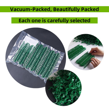 CIQIYO® 100 Pcs Plant Support Clips,Plastic Clips for Securing Plants,Tomato Vine Clips,Plant Fixing Clips,Garden Clips for Climbing Plants,Grape and Vine Vegetables (100, Green)