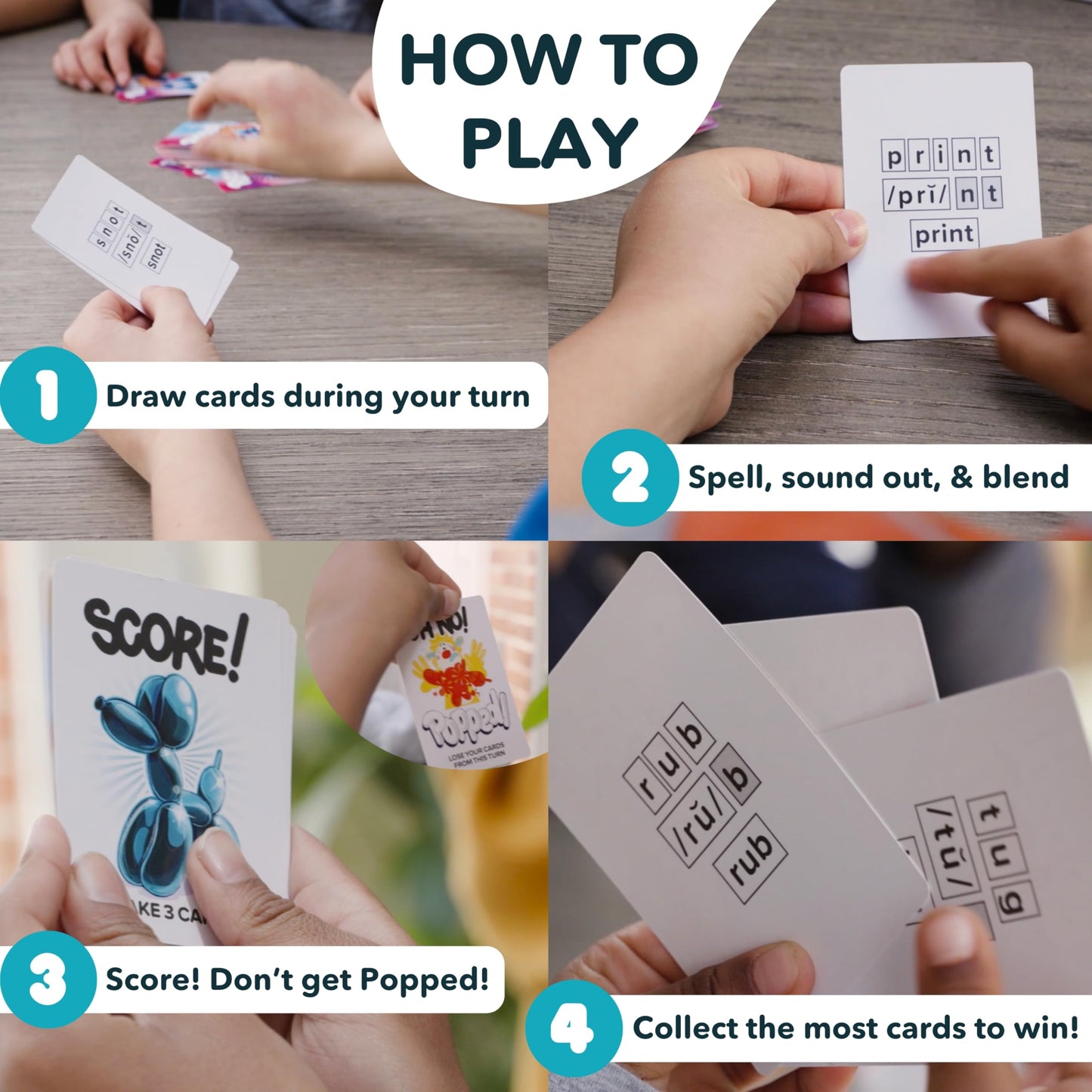Popped! Reading Game - Learn Reading Skills in Weeks - Exciting Phonics Game for Kids Ages 4-9 - CVC Educational Game Must Haves for Preschool, Kindergarten, 1st - 3rd Grade