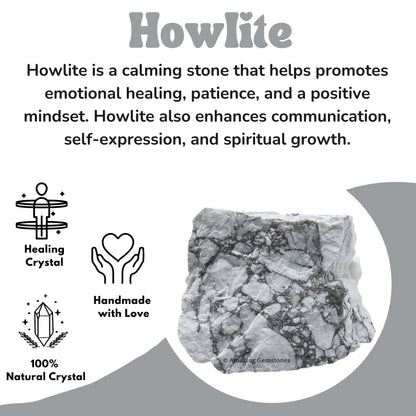 Amazing Gemstone 2 Pieces Howlite Raw Crystals and Healing Stones, Natural Rocks for Tumbling and DIY Raw Stones and Crystals
