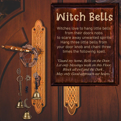 62 Pcs Witch Bells DIY Kit for Door Knob for Protection Witch Bell Witchy Decor Hanging Witchcraft Decorations Witches Wind Chimes Decor