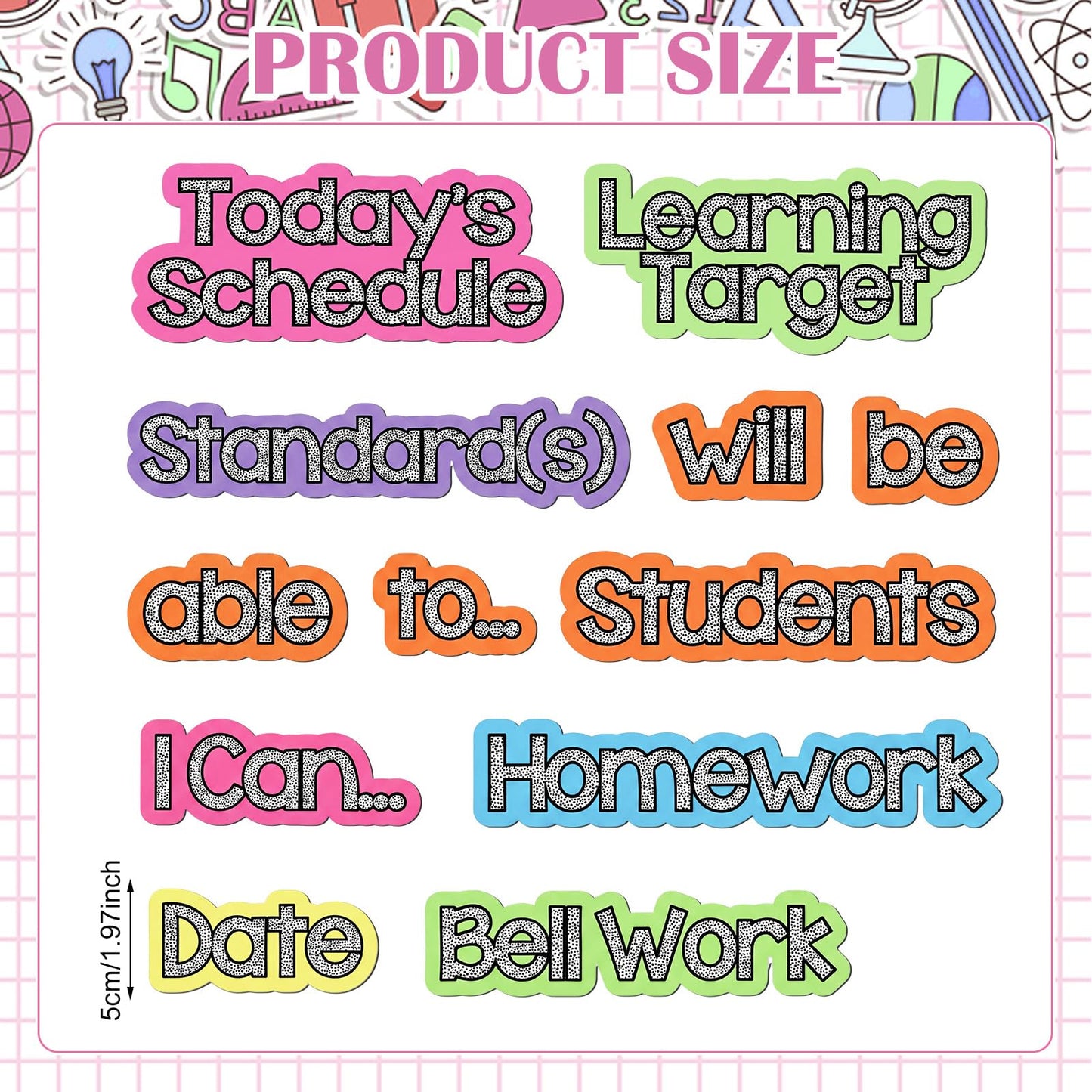 AmazingSpark 12 Pcs Classroom Schedule Magnets Reusable Today's Schedules Learning Target Magnets Set Class Dry Erase Labels for Whiteboard Bulletin Board Decor School Elementary Subjects Organization