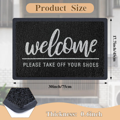 LUUFILx Welcome Door Mat Funny Front Door Mat Outside Indoor Entrance 30 x17.5 Inch Non Slip Floor Doormat Easy to Clean Christmas Black Doormat for Entry Porch High Traffic Areas Patio Yard Garage