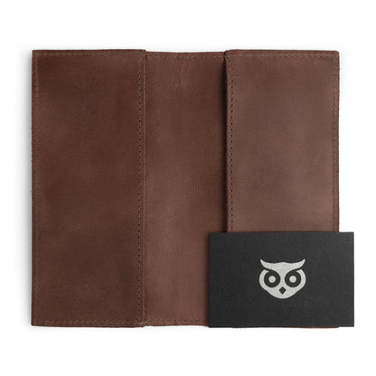 Hide & Drink, Checkbook Cover, Minimalist Organizer for Personal or Business Finances, Bill Holder, Full Grain Leather, Handmade, Bourbon Brown