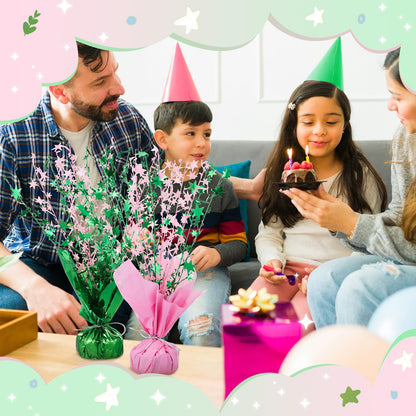 Geelin 6 Pack Witch Theme Party Supplies Pink and Green Metallic Foil Spray Centerpiece Star Table Decoration for Birthday Wedding Anniversary Graduation Holiday Party Supplies Decor