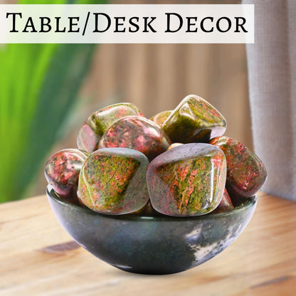 Unakite Crystals and Healing Stones Tumbled - 1 oz Unakite Stone Gem Stones, Natural Healing Stones for Energy Balance, Stress Relief - Premium Polished Gems Rocks for Meditation and Wellness