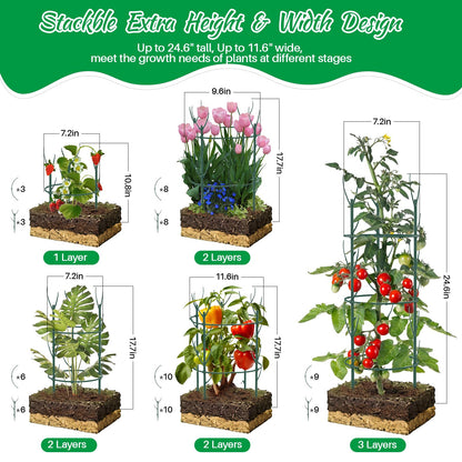 DRAINJH Monstera Plant Support Stakes, 30 Pcs Stackable Plant Support Stakes Sticks Poles for Indoor & Outdoor Plants, Climbing and Potted Plants, Stem Supports, Pothos