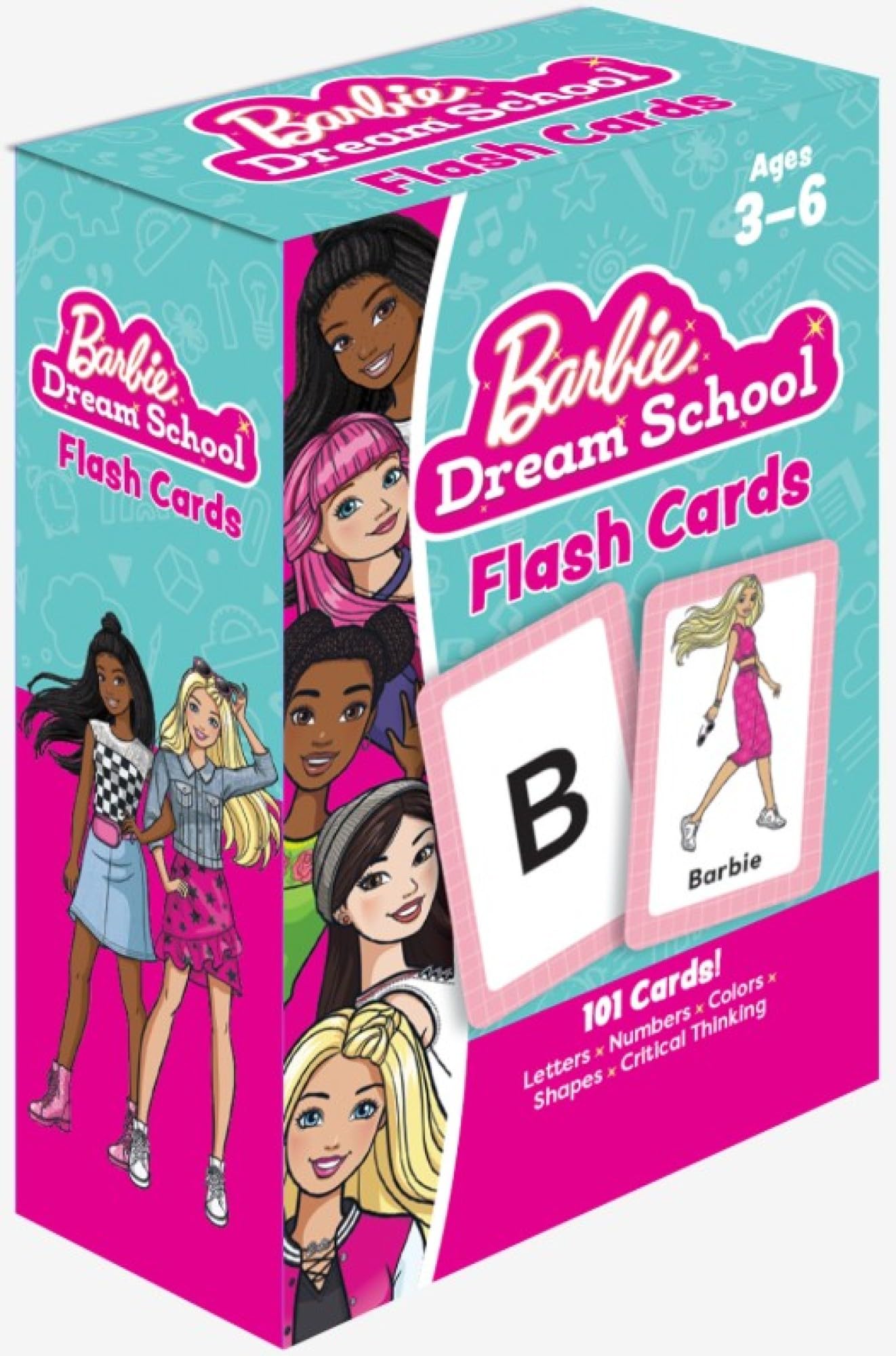 Barbie Dream School Flash Cards: 101 Cards for Preschool to Kindergarten Practice | Letters, Numbers, Colors & Shapes | Early Learning for Kids Ages 3-6