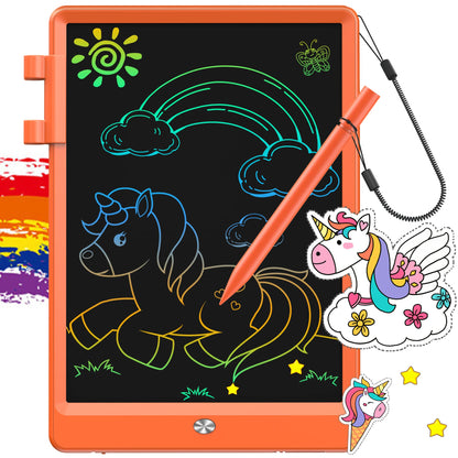 FLUESTON LCD Writing Tablet, Doodle Board Toys Gifts for 3-8 Year Old Girls Boys, 10 Inch Colorful Electronic Board Drawing Pad for Kids, Christmas Birthday Gifts for Toddler Learning Travel