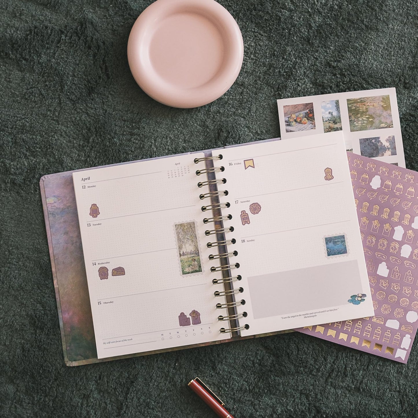KOKONOTE Planner 2026-2027 Monet - Planner for Women 17 Month (Aug 26/ Dec 27) | Weekly & Monthly Academic Planner 2026-2027 | 6.4" x 7.9" | Hardcover Agenda 2026 | Thick paper 120 g/m²