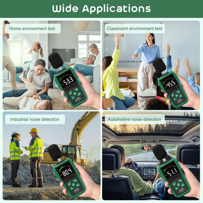 SQECH Decibel Meter, Digital Sound Level Meter with LCD Color Screen,Portable SPL Meter Range 30-130dB with A/C Weighted,MAX/MIN,Data Hold,dB/SONE Unit,FAST/SLOW Response,for Home/Office/Factories