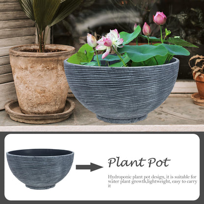 Floating Plant Pot Water Lily Water Planter Large Hydroponic Planter Garden Plant Bowl Flower Planting Container Decoration Accessories Grey Flower Pots