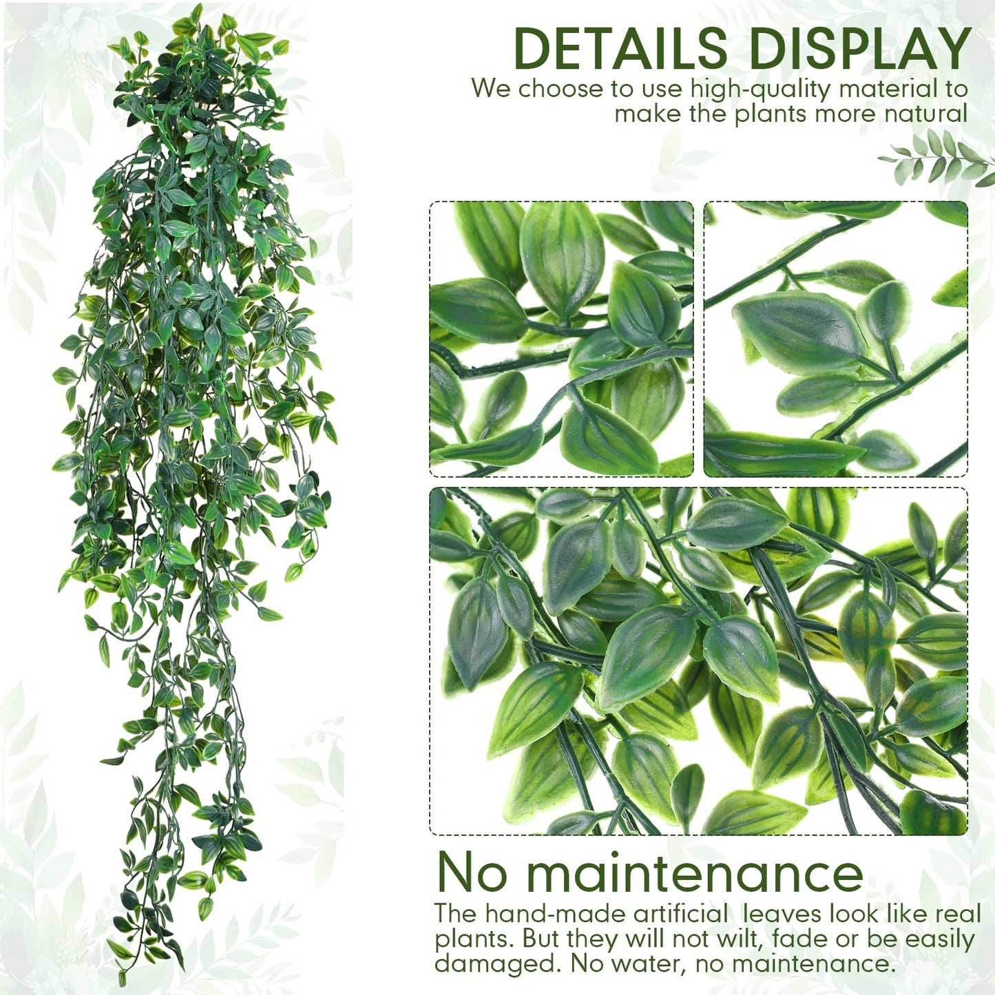 Briwooody 2 Pack Artificial Hanging Plants with Wooden Frames Home Fake Hanging Mandala Leaves Greenery Plants Mandala Vine Supplies for Wall Living Room Decor Bathroom Shelf Indoor